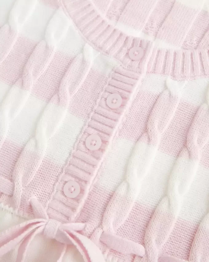 Pulover Babydoll din tricot cablu Pulover Babydoll din tricot cablu