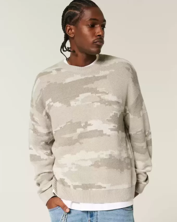 Pulover Boxy Camo Crew Pulover Boxy Camo Crew