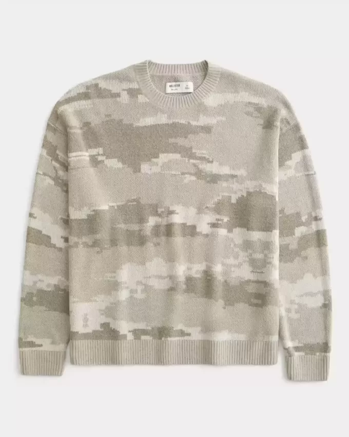 Pulover Boxy Camo Crew Pulover Boxy Camo Crew