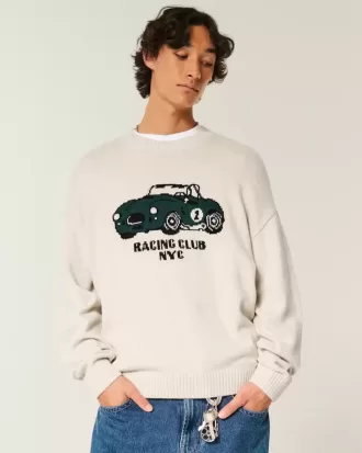 Pulover Boxy Racing Graphic Crew Pulover Boxy Racing Graphic Crew