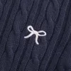 Pulover crew cu fundă din tricot cablu Pulover crew cu fundă din tricot cablu