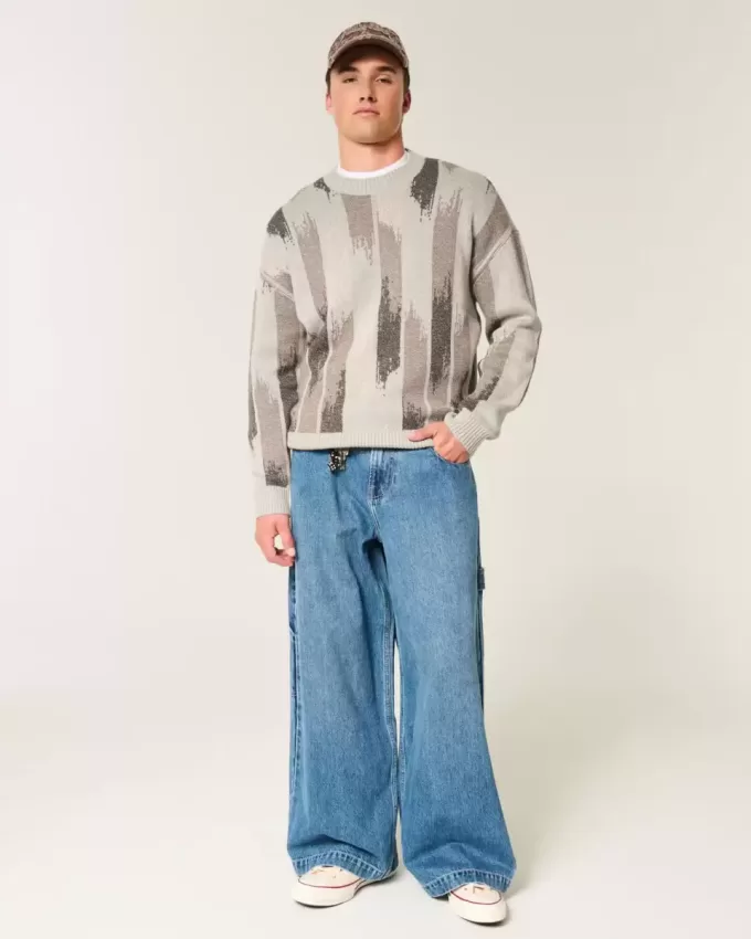 Pulover Crew cu model boxy Pulover Crew cu model boxy