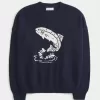 Pulover Crew Graphic Fish Jumping Easy Pulover Crew Graphic Fish Jumping Easy