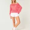 Pulover Crew Slouchy cu grafic ușor și cusut Pulover Crew Slouchy cu grafic ușor și cusut