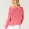 Pulover Crew Slouchy cu grafic ușor și cusut Pulover Crew Slouchy cu grafic ușor și cusut