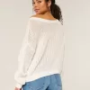 Pulover Crew Slouchy cu grafic ușor și cusut Pulover Crew Slouchy cu grafic ușor și cusut