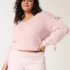 Pulover cu aplicație cu fundă fără umăr