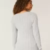Pulover cu decolteu în V Icon din tricot cablu