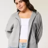 Pulover cu fermoar boxy Pulover cu fermoar boxy