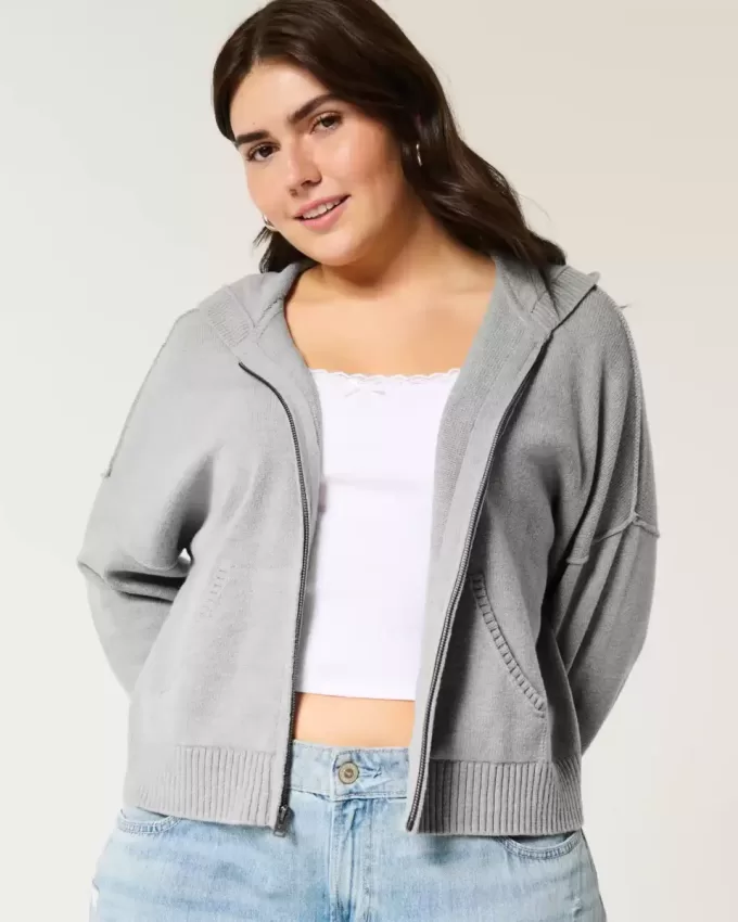 Pulover cu fermoar boxy Pulover cu fermoar boxy