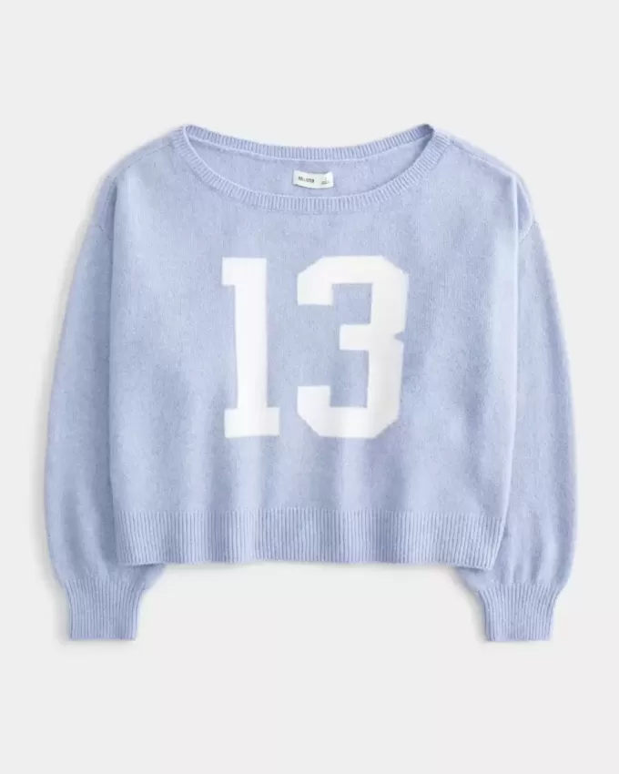 Pulover cu grafic Hollister Comfy Cloud Easy, fără umăr