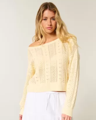 Pulover din tricot cablu