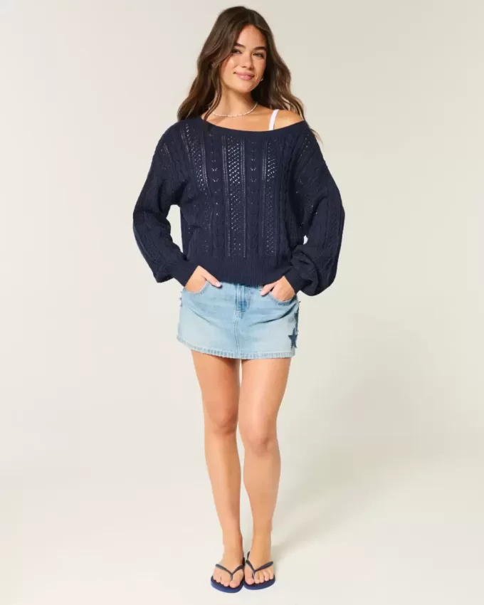 Pulover din tricot cablu Pulover din tricot cablu