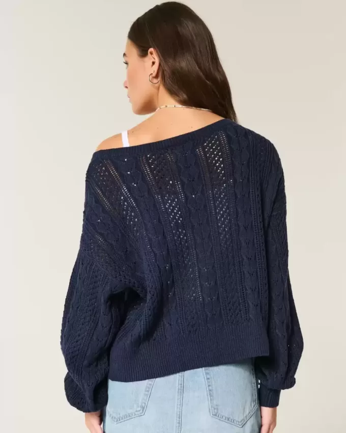 Pulover din tricot cablu Pulover din tricot cablu