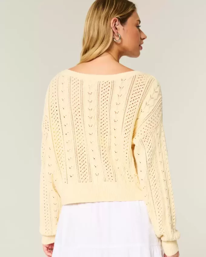 Pulover din tricot cablu Pulover din tricot cablu