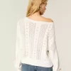 Pulover din tricot cablu cu mâneci cu fundă Pulover din tricot cablu cu mâneci cu fundă