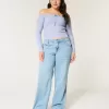 Pulover din tricot cu cablu fără umăr