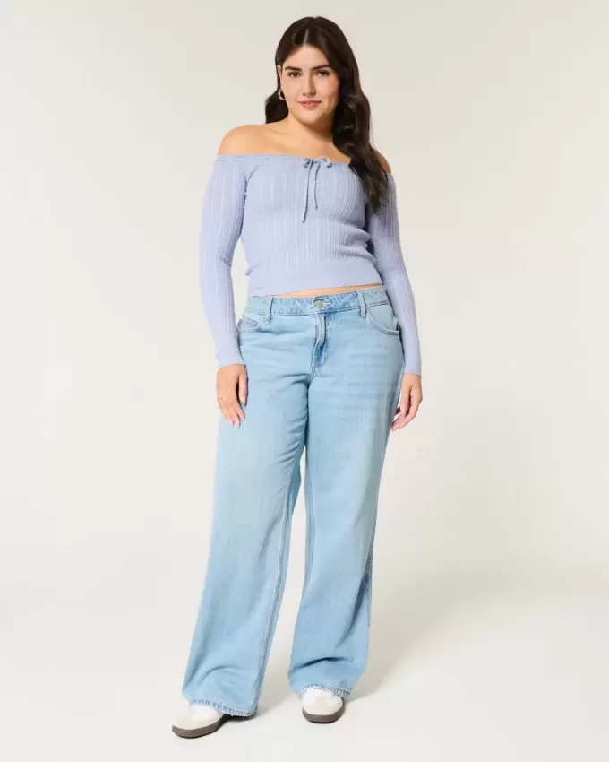 Pulover din tricot cu cablu fără umăr