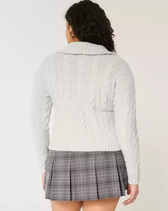 Pulover din tricot cu cablu Hollister Comfy Cloud cu fermoar