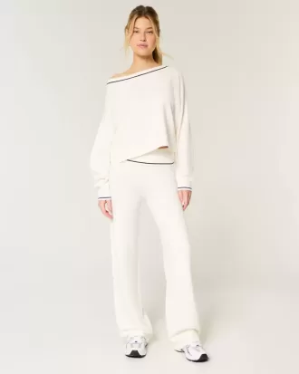 Pulover Gilly Hicks Pantaloni drepti cu talie pliabilă