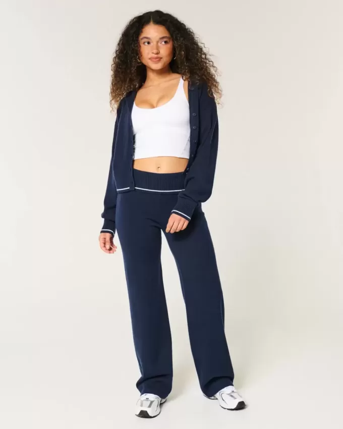 Pulover Gilly Hicks Pantaloni drepti cu talie pliabilă Pulover Gilly Hicks Pantaloni drepti cu talie pliabilă