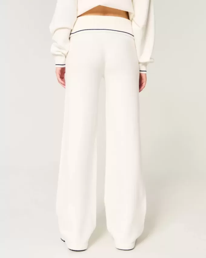 Pulover Gilly Hicks Pantaloni drepti cu talie pliabilă Pulover Gilly Hicks Pantaloni drepti cu talie pliabilă
