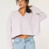 Pulover Hollister Comfy Cloud Boxy cu decolteu crestat