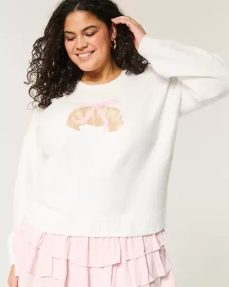 Pulover Hollister Comfy Cloud Croissant Graphic Crew