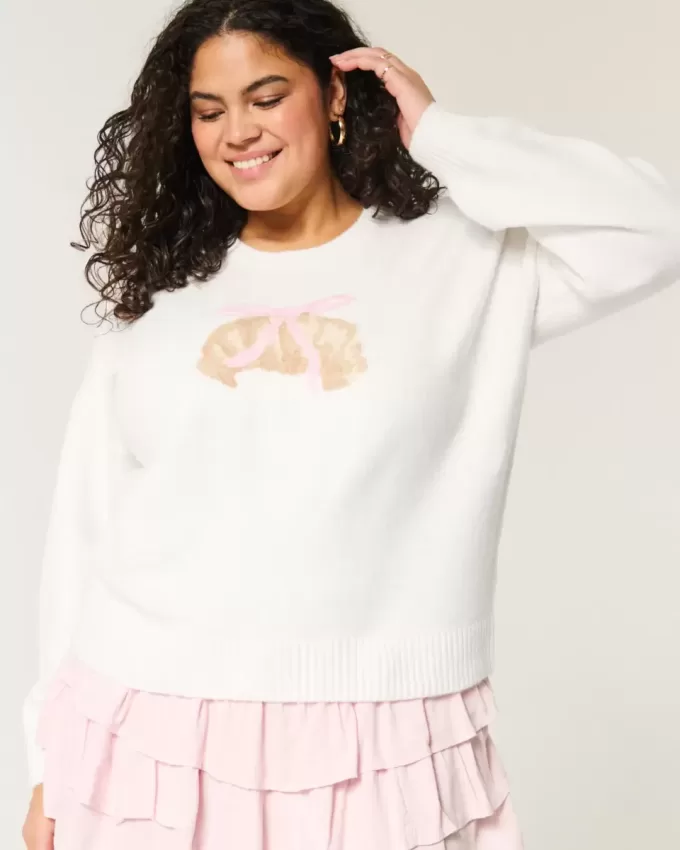 Pulover Hollister Comfy Cloud Croissant Graphic Crew