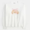 Pulover Hollister Comfy Cloud Croissant Graphic Crew