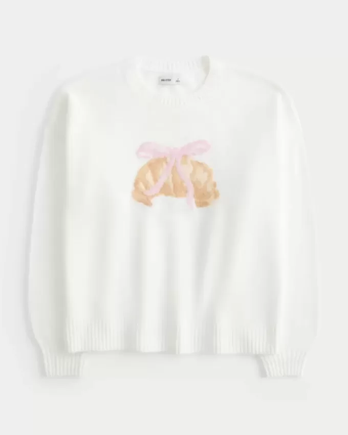 Pulover Hollister Comfy Cloud Croissant Graphic Crew