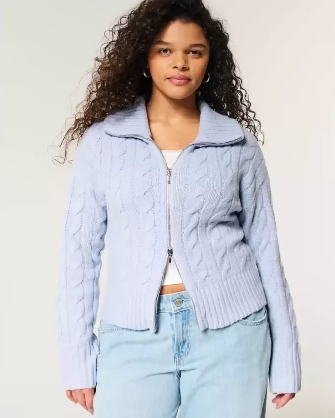 Pulover Hollister Comfy Cloud cu fermoar