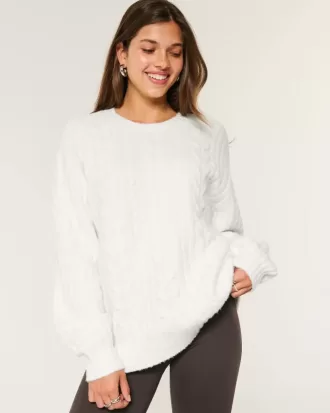 Pulover Hollister Comfy Cloud din tricot cu cablu