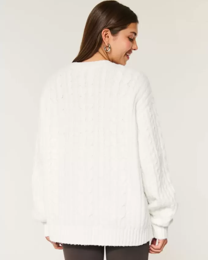 Pulover Hollister Comfy Cloud din tricot cu cablu