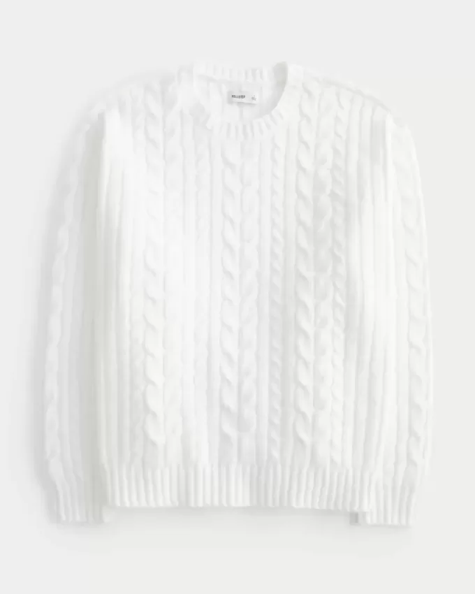 Pulover Hollister Comfy Cloud din tricot cu cablu