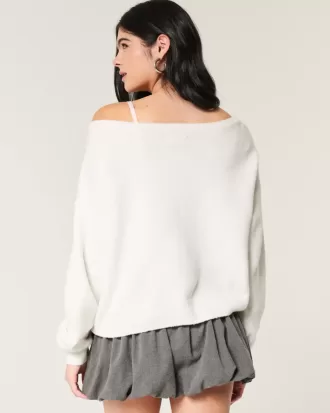 Pulover Hollister Comfy Cloud Easy, fără umăr, grafic Deer