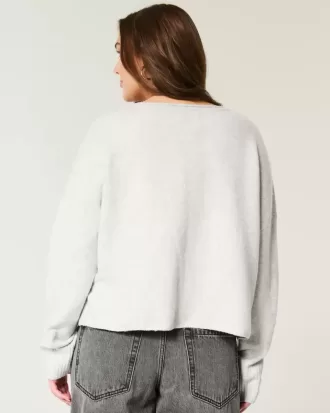 Pulover Hollister Comfy Cloud Graphic cu decolteu crestat