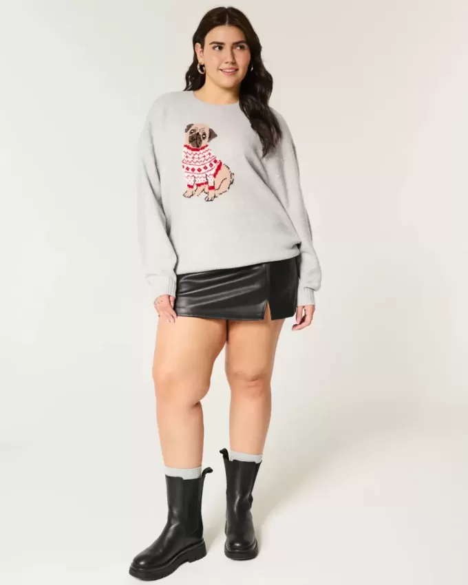 Pulover Hollister Comfy Cloud Puppy Graphic Crew