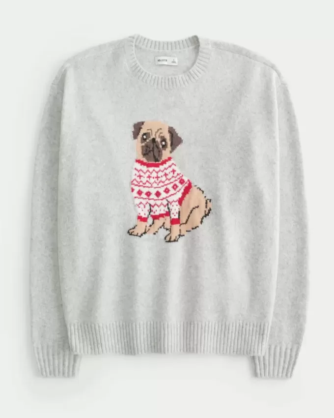 Pulover Hollister Comfy Cloud Puppy Graphic Crew