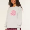 Pulover Hollister Comfy Cloud Rose Graphic Pulover Hollister Comfy Cloud Rose Graphic