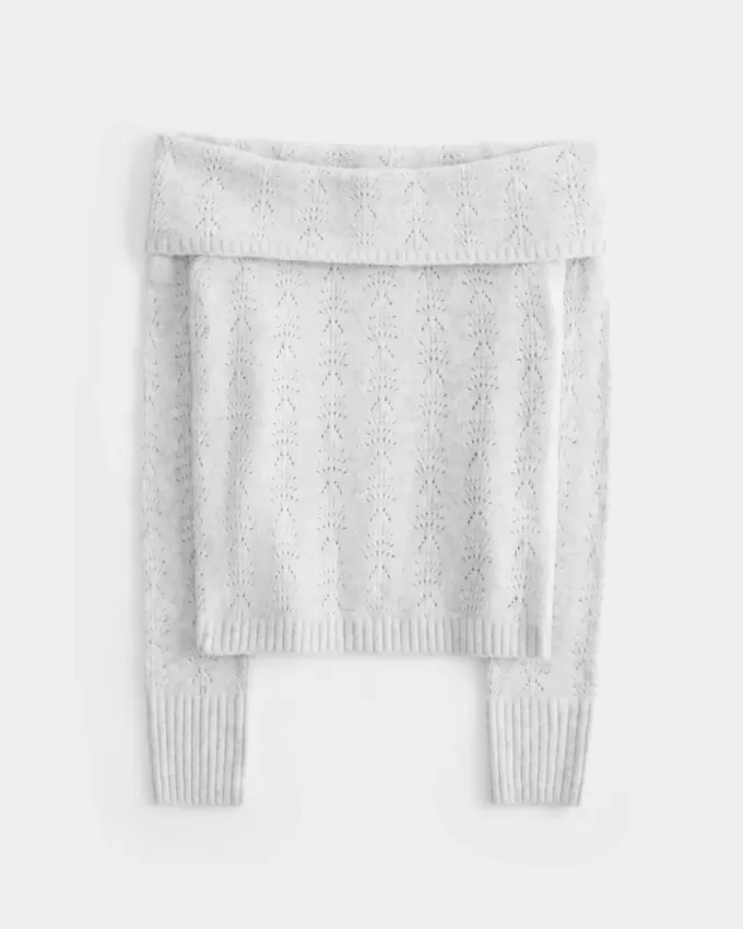 Pulover Hollister Comfy Cloud Stitchy fără umăr Pulover Hollister Comfy Cloud Stitchy fără umăr