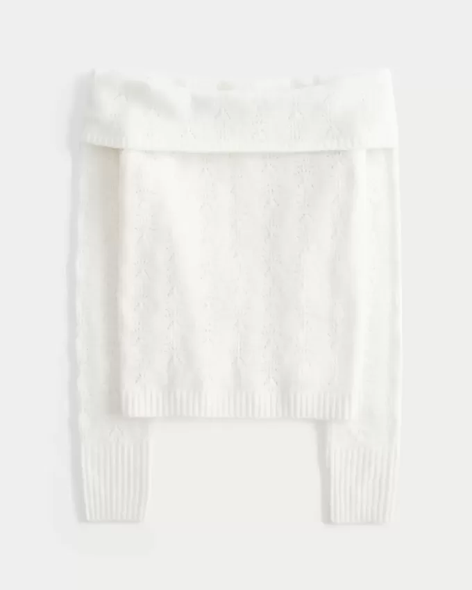 Pulover Hollister Comfy Cloud Stitchy fără umăr Pulover Hollister Comfy Cloud Stitchy fără umăr