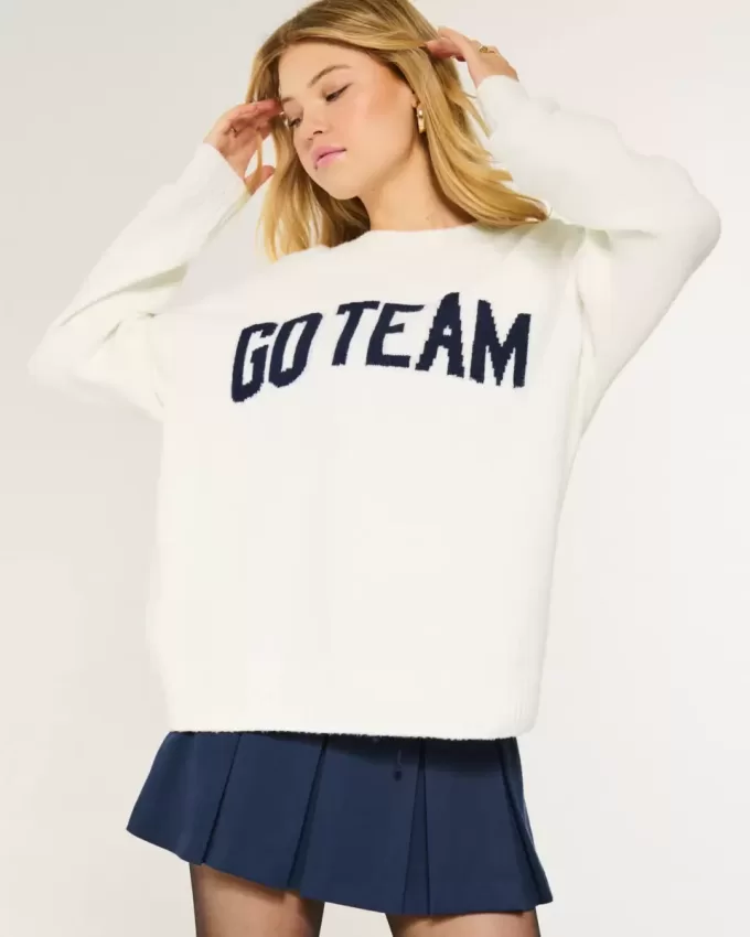 Pulover Hollister Comfy Cloud supradimensionat Go Team Graphic