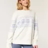 Pulover Hollister Comfy Cloud Teddy Bear Graphic Crew