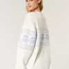 Pulover Hollister Comfy Cloud Teddy Bear Graphic Crew