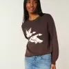 Pulover pentru echipaj cu grafic Easy Flying Birds Pulover pentru echipaj cu grafic Easy Flying Birds