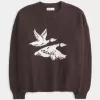 Pulover pentru echipaj cu grafic Easy Flying Birds Pulover pentru echipaj cu grafic Easy Flying Birds