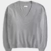 Pulover supradimensionat cu decolteu în V Hollister Comfy Cloud