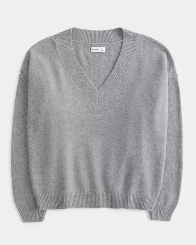 Pulover supradimensionat cu decolteu în V Hollister Comfy Cloud