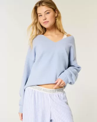 Pulover supradimensionat cu decolteu în V Hollister Comfy Cloud